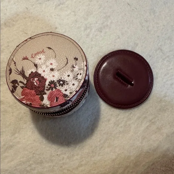 Coach Small Round Floral Jewelry Case - Picture 2 of 2